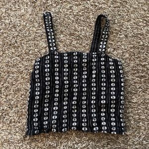 American Eagle Cropped Square Neck Tank Top